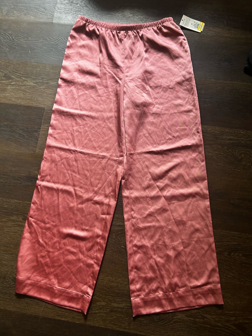 a new day Pink Satin Elastic-Waist Pants